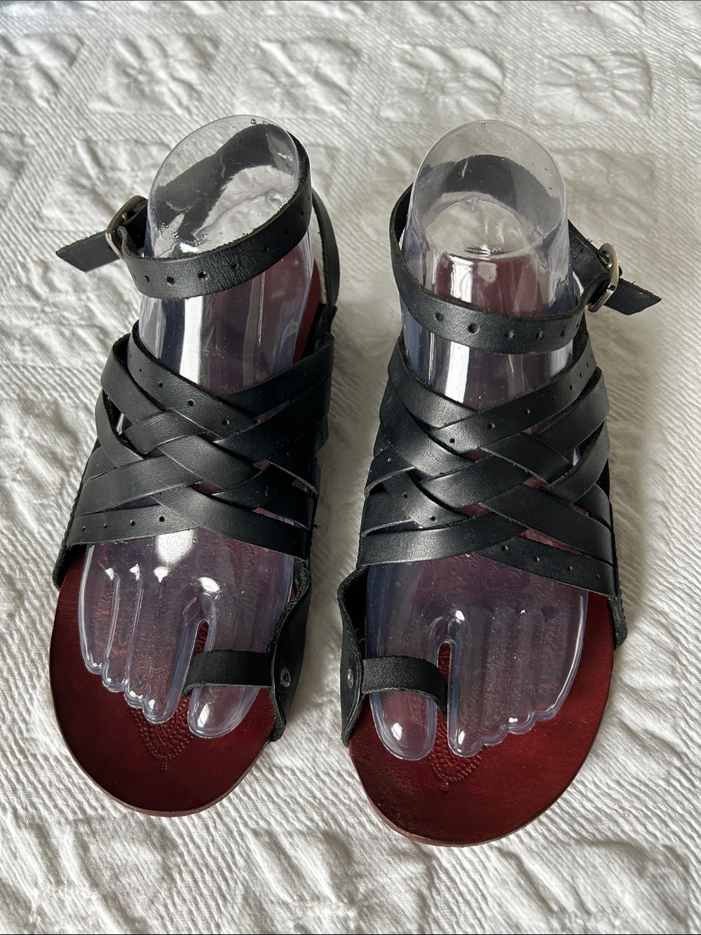 Free People Belize Sandals Size 38
US 7.5 Women's Black Leather.